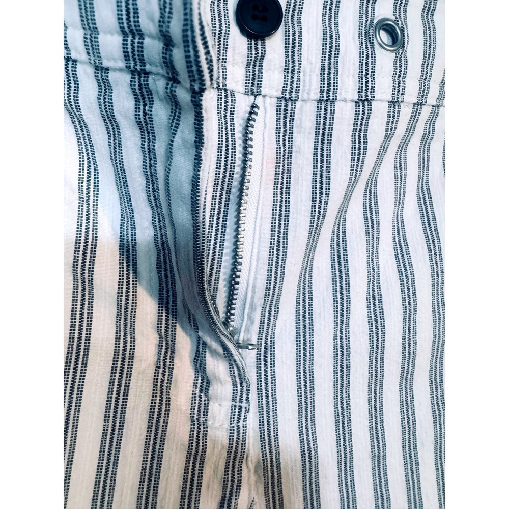 Wide Leg Striped Off-White Gray Pants Jones New York Sport Sz 4 Button Details - Picture 8 of 8